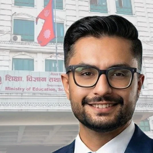EDU Minister Sasmit Pokhrel by 4text